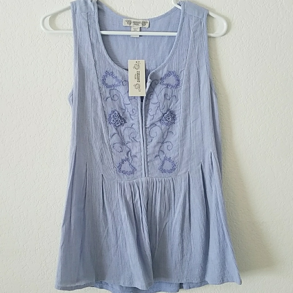 NEW baby blue knit tank - Picture 4 of 9